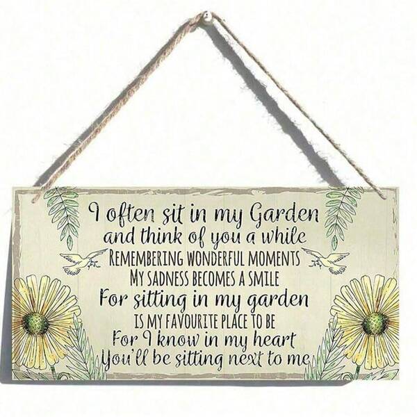 Tuinplaquette Lente en zomerhuisvesting Logo Tuinhuisje Vriendschap Moeder Nan Herinneringsgeschenk, Woondecoratie, Kamerdecoratie, Muurdecoratie