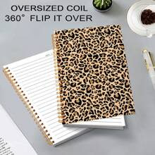 1 pezzo Quaderno a spirale con stampa leopardata, design con stampa animale nero/marrone, per ufficio, scuola, diario e forniture artistiche, materiale scolastico, copertina con motivo audace, 5,5x8,3 pollici