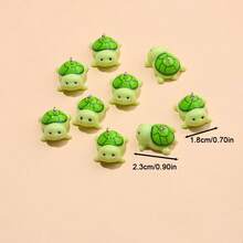 10pcs Cute Cartoon Sea Turtle Charms, Exquisite Resin Animal Pendants, Suitable For Making Keychain And Earrings Jewelry Accessories, Turtles, Green - Pendants - View 9