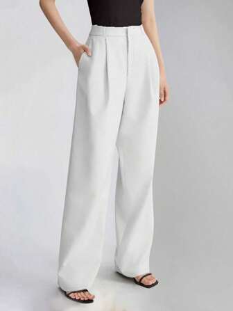 女式休闲纯色直筒裤