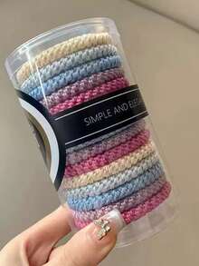 15个/盒 Kimberly Lin 高马尾发圈，加厚编织弹力发圈，女士弹力发饰，发圈，头饰，发绳发带头饰