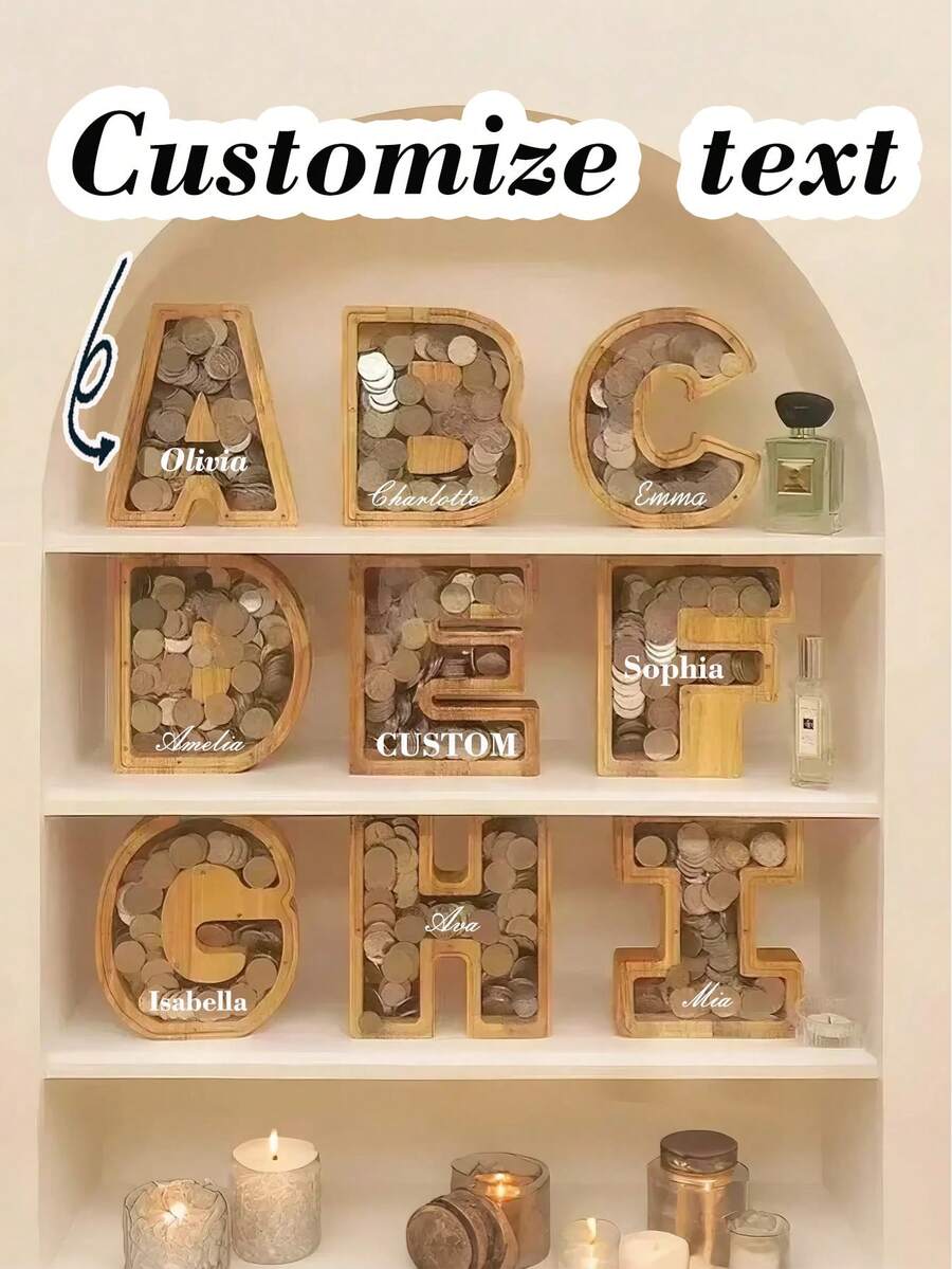 1 pieza Expositor decorativo personalizado para almacenamiento de monedas - Multicolor - Ver 1