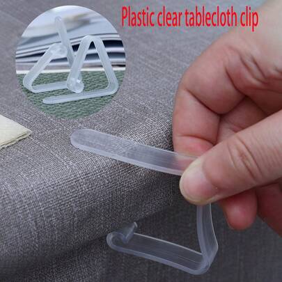 8/10/16/24/32/48pcs Plastic Transparent Tablecloth Clip Tablecloth Non-Slip Clip Suitable For Wedding Party Family Gold Dot Tablecloth Fixed Clip Party Tablecloth Suitable For Wedding Birthday Outdoor Party