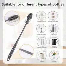 3pcs Silicone Bottle Brush Set For Cleaning, Water Bottle, Sports Bottle, Vase And Glassware Cleaning Brush, Cleaning Accessories, Household Cleaning Supplies, Room Decoration, Can Be Used To Prevent Oil Stains, Garbage, Etc., Suitable For Kitchens, Restaurants, Parties, Gatherings, Travel, Family Gifts, Home Gifts