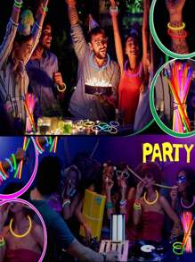 100 Stücke 8-Zoll-Party-Leuchtstäbe, hochwertige superhelle Leuchtstäbe, Partydekorationen, können 10 bis 12 Stunden im Dunkeln weiterleuchten, können zum Selbermachen von Armbändern, Halsketten usw. verwendet werden, geeignet für Partys, Partys, Bars, Geburtstage, Festivals, Nachtclubs, Spielzeug, Leuchtpartyzubehör, Partybeleuchtungszubehör, Hochzeitspartyzubehör, Geburtstagsgeschenke, Geschenkempfehlungen, Neonparty, Partyspielzeug.