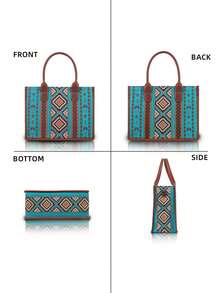 4-Piece Bohemian Tasseled Handbag Set, Large Capacity Vintage Tote & Crossbody Bags, Suitable For Vacation, Travel, Gifting