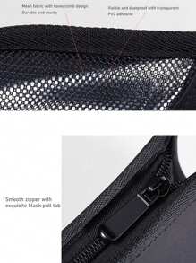 1pc Makeup Brush Case With Zipper,Transparent Pvc Waterproof Travel Makeup Brush Holder ,Portable Makeup Brush Bag, Professional Cosmetic Bag ,Artist Storage Bag, Essentials Stand-Up Foldable Makeup Cup For Home,Gift,Vacation ,Travel