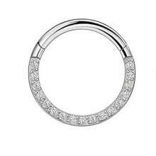 1 pièce Anneau de nez en acier inoxydable avec zirconium cubique, bijou de piercing anneau de nez sans couture fermé