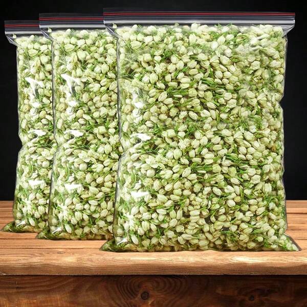 1 paquet de 30g de boutons de fleurs de jasmin secs, convient pour la décoration d'intérieur, la décoration de bureau, les sachets DIY, les sacs, les pendentifs, les matériaux de fabrication de bougies parfumées