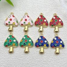 8pcs Colorful Mushroom Necklace Pendant DIY Making Earring Bracelet Keychain Mushroom Jewelry Accessories Charm Jewelry