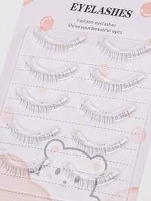 5pairs/Set Full Strip Soft Lower False Eyelashes, Japanese Style, Super Soft, Thin Stems, Vivid & Natural, Reusable, Comfortable And Lightweight, Manga Eyelashes , Japanese Makeup Thick And Natural Look Wispy Eyelash Extensions , Asian Korean Cosplay Anime False Eyelashes Makeup Tool Strip Lashes,Lashes,Eyelashes,Fake Lashes - 自然纖長款 - 查看 5