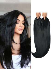 夹式合成发片，带刘海，适合稀疏头发，20 英寸长层次发片，适合女士渐变色混合金发