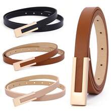 1 件女士经典多色复古细腰带，适用于连衣裙、衬衫、裤子、西装，适合日常穿着和商务夏季、学校秋季、秋季、万圣节