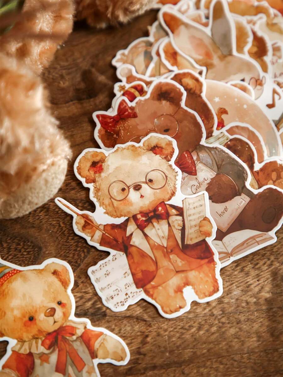 30 张创意明信片，可爱熊跳舞设计，适合学生、纪念品、贺卡、学校用品、返校