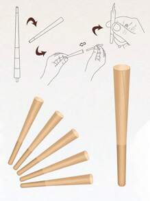 50 piezas de papel para cigarrillos en conos preformados, conos preformados de color natural de madera que se queman lentamente con filtro, adecuados para bodas, fiestas, regalos familiares, Día del Padre, celebraciones festivas, reuniones
