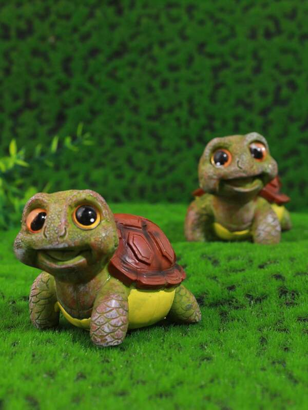 Adorable estatua de tortuga, decoración para jardín y patio exterior