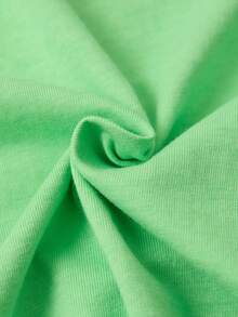 Marvel 創意卡通綠巨人、字母標語、影視、漫畫角色印花圖案，春夏 男童/女童同款，學院運動風羅紋純棉T卹 ，垂感柔軟透氣童裝插肩短袖上衣 - 葉綠色 - 查看 6