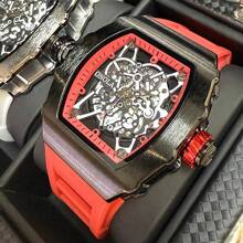 ONOLA ONOLA Brand 3827 New Fashion Wine Barrel Watch Men Watches Luminous Dial Silicone Strap Quartz Watches