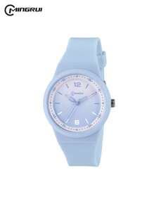 MINGRUI Nuevo reloj de moda para niños, de estilo ombre con colores de caramelo, reloj de niña, regalo para niños, resistente al agua 3ATM, estilo de campus escolar