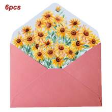 Set da 6 pezzi di buste e carta da lettere a tema floreale romantico, con buste ed carta con eleganti motivi floreali, adatti per lettere d'amore, note, matrimoni, inviti, delicata carta da lettere e buste floreali, buste per cartoline, forniture scolastiche, back to school