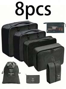 10-1 pièce Sacs de rangement pour voyage d'été, sacs cosmétiques portables imperméables, sacs de toilette multifonctions, sacs de rangement pour vêtements grande capacité, sacs de rangement polyvalents, sacs à main, sacs à chaussures, sacs de plein air, sacs de compression, sacs organisateurs de maquillage