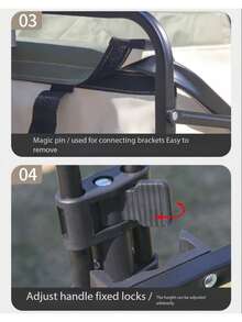 Collapsible Utility Wagon With Quiet Solid Tires, Adjustable Handle, Durable Fabric - Ideal For Camping, Tailgating, Shopping Adventures