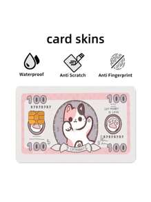 4 pezzi Custodia per carte di credito in PVC con motivo carino a gatto, adatta per carte bancarie, carte di debito, tessere per i trasporti, chiavi della stanza e adesivi per la pelle, forniture scolastiche, per il ritorno a scuola