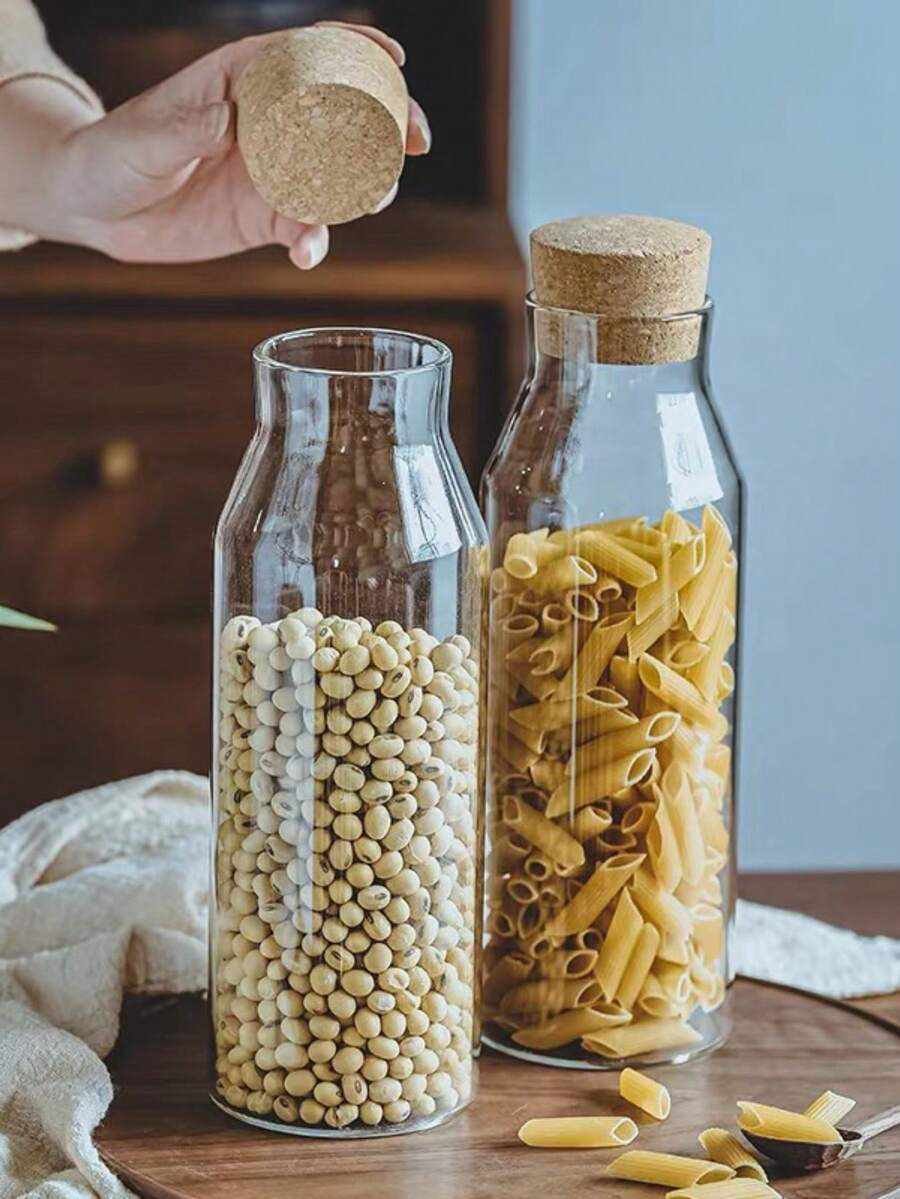 Glass Bottle For Decoration With Cork Lid 600ml-900ml-1200ml - P-600毫升 - 查看 1
