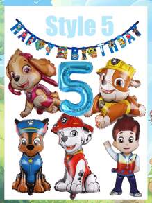 Paw Patrol Dog Patrol Geburtstags-Themen-Set, Ryder Archi Daily Flauschiger Aluminiumfolie Luftballon Kombination, Paw Patrol Geburtstags-Party Dekorationsartikel