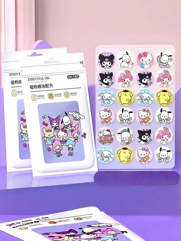 Sanrio 36/72/108pcs Sanrio Long-Lasting Mosquito Repellent Stickers. These Stickers Can Be Attached To Clothes, Backpacks, And Tents. They Are Portable And Protective For Outdoor Camping And Travel. The Colorful Cartoon Animal Patterns Are Eye-Catching And Cute. They Are Gentle And Safe, Suitable For Mosquito Repellent In Spring And Summer, Baby Park Outings, And Night Outdoor Insect Prevention School Supplies,Back To School