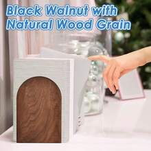 1pc Sturdy Wooden Bookends, Heavy Duty Non-Slip Book Organizers, Decorative Bookend Holders For Home Office, Library