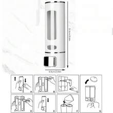 400ml容量皂液器，带可视窗口，壁挂式洗发水和沐浴露分配器，厨房液体皂和洗洁精容器，适用于厨房、浴室、酒店、宿舍、走廊和家庭，带手动压力皂液器浴室配件浴室收纳架返校收纳 - 彩色 - 查看 12