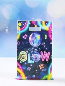 10/25/50个装夜光主题礼品袋，迪斯科球图案发光礼品包装袋，塑料袋，迪斯科主题派对装饰，80/90年代复古主题派对用品，音乐节礼品包装袋，购物礼品袋，生日派对装饰，节日庆典霓虹礼品袋，厨房包装用品，生日礼物，派对小礼品 - 螢光 - 查看 8