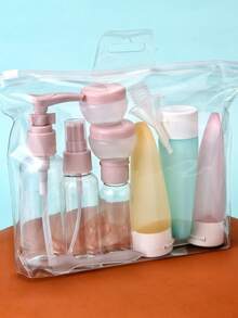 1pc/3pcs/11pcs Travel Refillable Bottle Set Spray Lotion Shampoo Shower Gel Tube Bottling Cosmetic Empty Liquid Container Portable Tool Refill