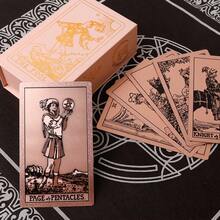 1 张 78 张塔罗牌，附带指南，金箔塔罗牌，PVC 塑料卡，防水耐用，磁性礼品盒，适用于占卜、分析和建议、纸牌游戏、棋盘游戏卡，可用作生日礼物。 - Gold Foil Tarot - 查看 5