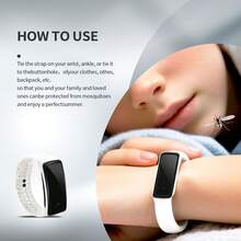 Electronic Mosquito Repellent Wristband, Physical Mosquito Repellent Watch, Men's Casual , Outdoor Fishing Mosquito Repellent Device, Household Sleeping Anti-Mosquito Wristband, Hiking Mosquito Repellent Device, Suitable For Outdoor, Forest, Bedroom, Travel, Easy And Comfortable To Wear, Adjustable Size, Fashionable Women's Mosquito Repellent Watch, Avant-Garde Design, Unisex - White - View 6