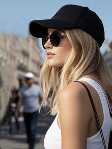 2 Pcs Solid Color Men's Outdoor Sun Protection Casual Hat, Minimalist Fashion Adjustable Comfortable Snapback Hat For Spring And Fall, Travel, Beach, Y2K Style For Teenagers - A - View 3