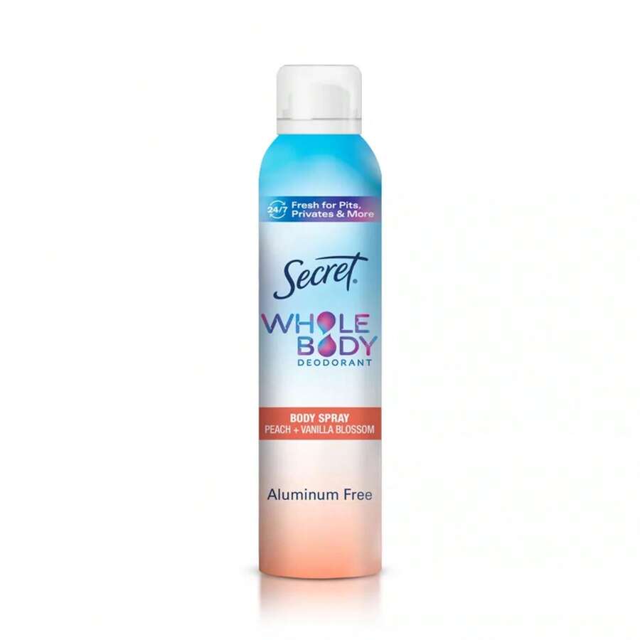 Aluminum-Free Whole Body Deodorant Spray, Peach & Vanilla Scent, Long-Lasting Odor Protection, Invisible Formula, Gentle & Refreshing, 3.5oz-YE - 1 - View 1