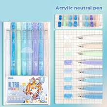 1 Box 9PCS Quick-Drying Gel Ink Pens, Medium Tip (0.5mm), 9 Colors, Plastic Material, Ideal For Drawing And Journaling