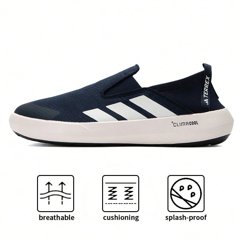 Adidas TERREX BOAT SLIP-ON CLIMACOOL 女款休闲减震运动鞋 JI3503 - 傳奇墨水藍/半衝擊橙 - 查看 1