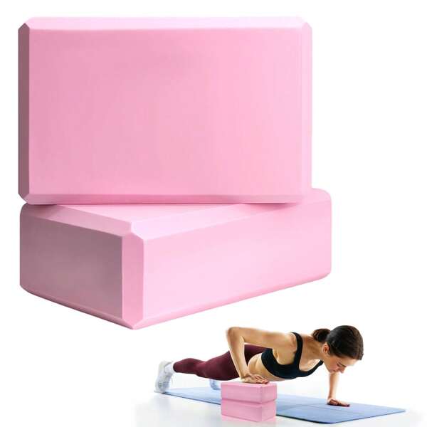2 piezas Bloques de yoga para el hogar y el ocio, ladrillos de espuma Pilates, esterilla multifuncional reforzada, equipo de fitness para el hogar, ladrillos de espuma, equipo de fitness, suministros de yoga, un regalo de fitness para amigos