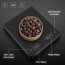 Balanza recargable de precisión 0.1 g para café de goteo, con cable de carga, tapete para café, balanza electrónica con temporizador, balanza digital en gramos para espresso, pelado con un toque, conversión de unidades, herramientas portátiles para café para dormitorio y tostado en casa