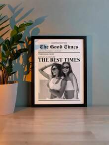 1pc Customized Vintage Newspaper Poster, Retro Style Newspaper Poster Printing, Personalized Old Newspaper Wall Sticker, Ideal Dorm Wall Decor, Unique Gift For Best Friends And Couples, Living Room Wall Art Customization, Frameless Canvas Poster, Classic Newspaper Print, Customized Newspaper Printing, Personalized Gift For Friends, Gift For Best Friends, Customized Printing, Best Friend Gift, Personalized Unique Gift - Multicolor - View 5