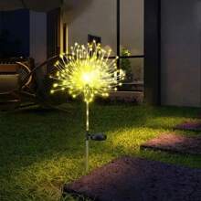 Luzes de Fogos de Artifício Solares para Jardim, Luzes Decorativas Solares LED para Uso Externo, 60/90/120/150/200 LEDs, IP65, Ideal para Passarelas e Decoração Festiva de Quintal para o Natal, Iluminação de Passarelas Luzes de Fogos de Artifício Solares, Luzes Solares, Luzes de Jardim para Exteriores