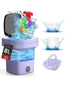 Mini lavadora portatil cubeta plegable de 8L - Tipo de Enchufe A USA (110-127V) - Ver 1