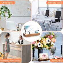 1 tarjetero de madera para escritorio, expositor de tarjetas de visita de madera, soporte para postales, para oficina, hogar, escritorio. Elegantes tarjeteros de madera con detalles metálicos dorados. Organizador de escritorio para oficina y hogar, expositor resistente para tarjetas y postales, suministros y accesorios de oficina. - Multicolor - Ver 4