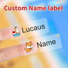 30/50/100/200/300/500 miếng dán tên tùy chỉnh trong suốt, nhãn cá nhân hóa cho trường học, bình nước, đồ dùng văn phòng, miếng dán dính - Nhiều màu - Xem 5