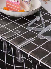 8/10/16/24/32/48pcs Plastic Transparent Tablecloth Clip Tablecloth Non-Slip Clip Suitable For Wedding Party Family Gold Dot Tablecloth Fixed Clip Party Tablecloth Suitable For Wedding Birthday Outdoor Party