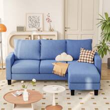 Furniwell L-Shaped Sofa, Convertible Combination Couch, Soft Seat With Reversible Toffee Chair, Small Space Sofa For Living Rooms, Apartments And Offices