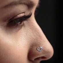3PCS Heart Nose Studs Women Gold/Silver/Black 20G Nose Rings Studs Set Stainless Steel Nose Piercings Studs Jewelry - 3 Heart-shaped Nose Studs - View 11